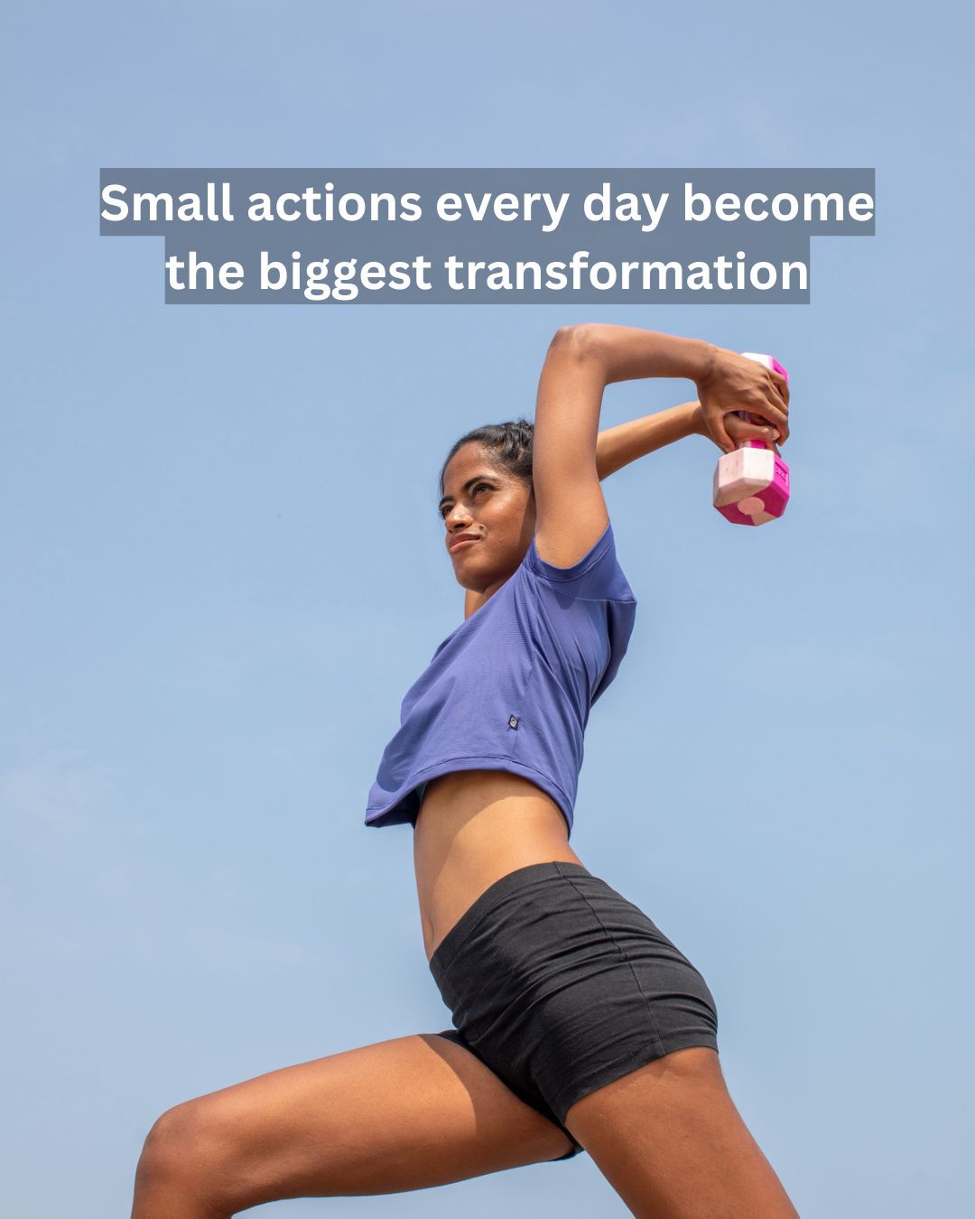 Sneha Kondapally training outdoors with dumbbells